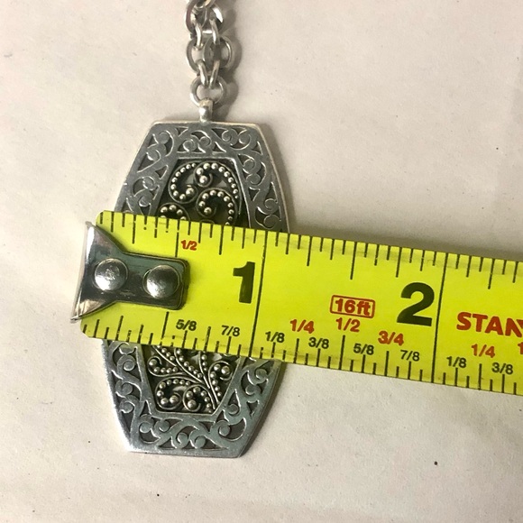 LOIS HILL Sterling Silver Granulated Scroll Oxidized Tonneau Necklace & Earrings - Picture 14 of 16